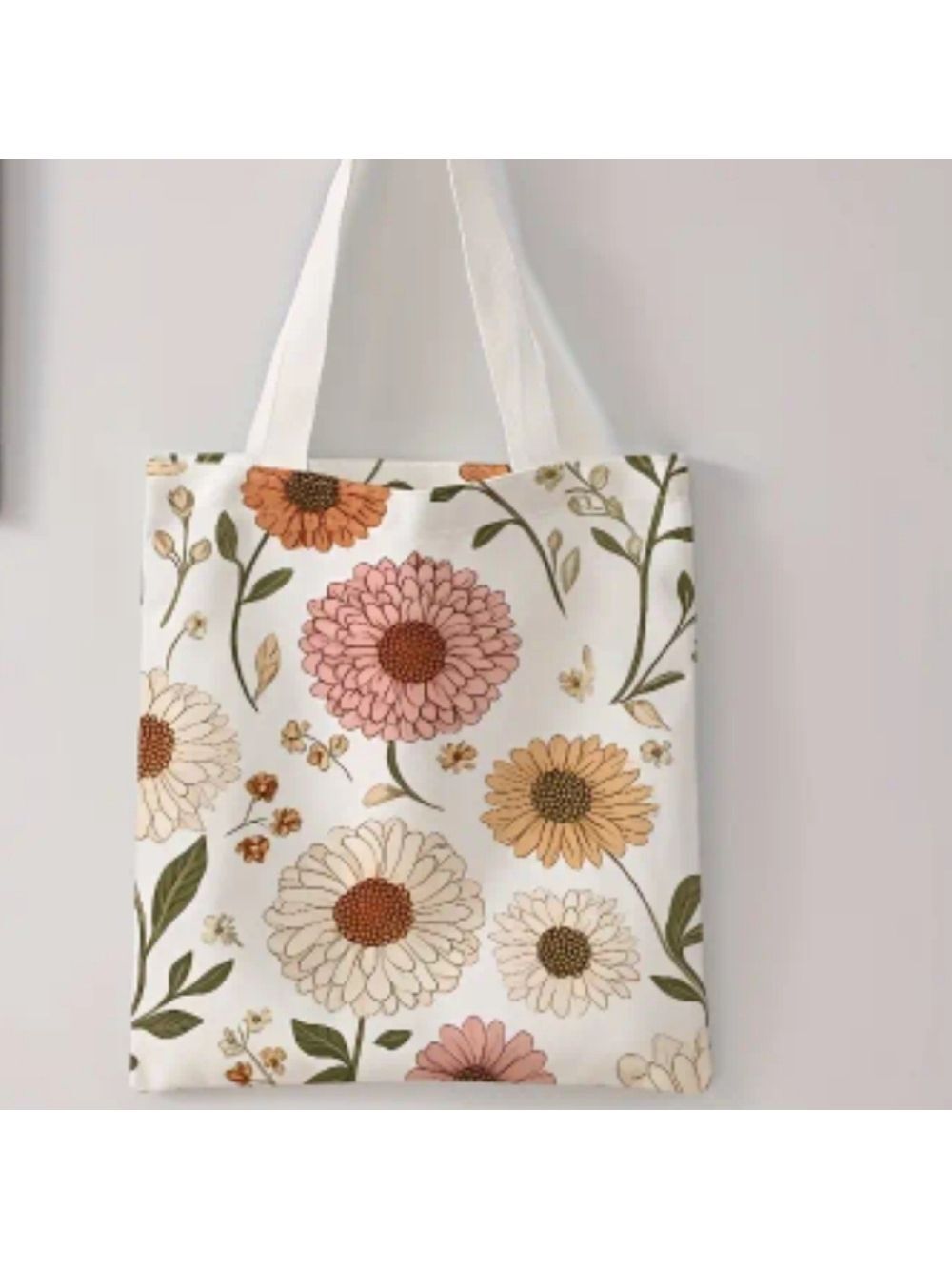 Floral PRINT CANVAS TOTE BAG - Picture 4 of 5